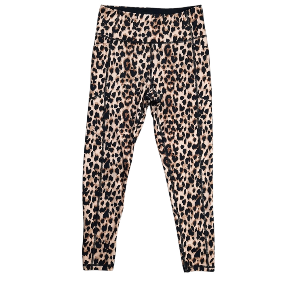 Victoria's Secret Leopard Print Compression Capri/Crop Legging SZ 10